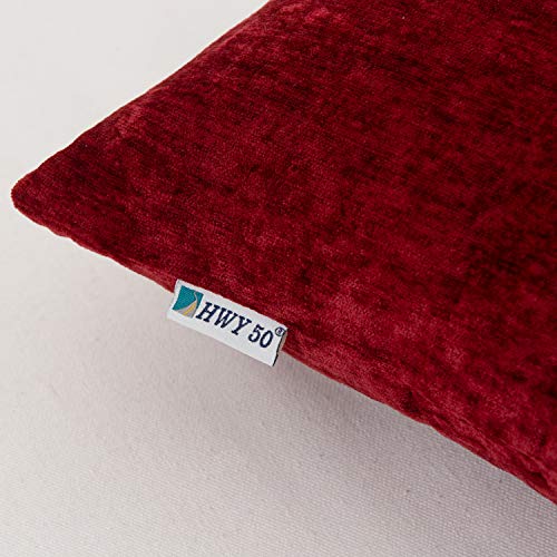 Hwy 50 Dark Red Burgundy Lumbar Throw Pillow Covers 12X20 Inch For Couch Sofa Living Room Bed, Cashmere Soft Comfortable Decorative Rectangle Throw Pillows Case Set Cushion Cover Pack Of 2 #TOP5
