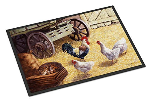 3. Chickens in The Barn Door Mat
