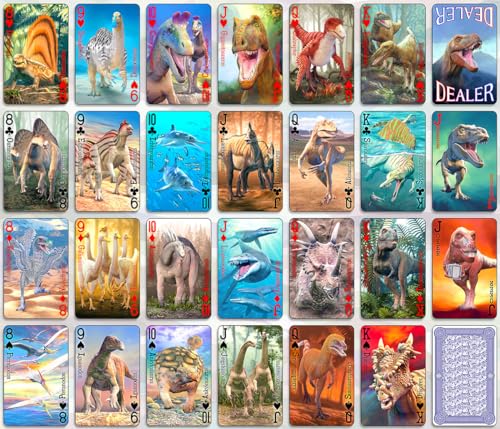 Baraja de Naipes con Dinosaurios 3D Lenticular miniatura 3