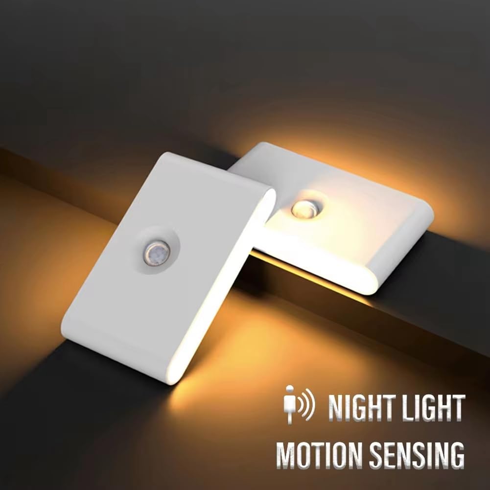 Luz LED Inteligente con Sensor de Movimiento Recargable, Protección Ocular, Lámpara de Noche para Dormitorio, Pasillo, Iluminación de Gabinete, 6 Piezas