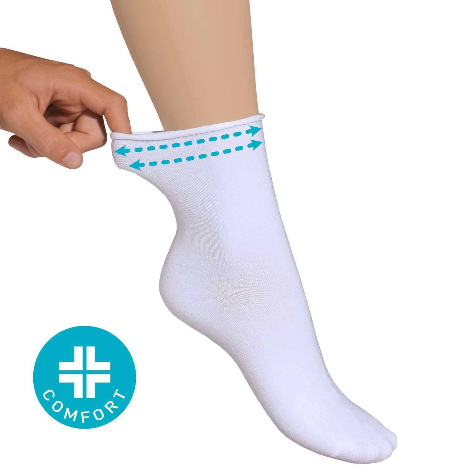 alber's SENSITIVE- 5 Paires | Chaussettes Femme Courtes Sans Élastique | Socquettes Super Confortables | Respirantes | Coutures Fines