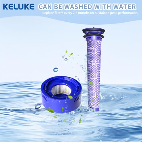 Vacuum Filter Replacement Kit for Dyson V7, V8 Animal, V8 Absolute & SV10 Cordless Vacuum Cleaners, Replaces Part # 965661-01 & 967478-01 (8P)