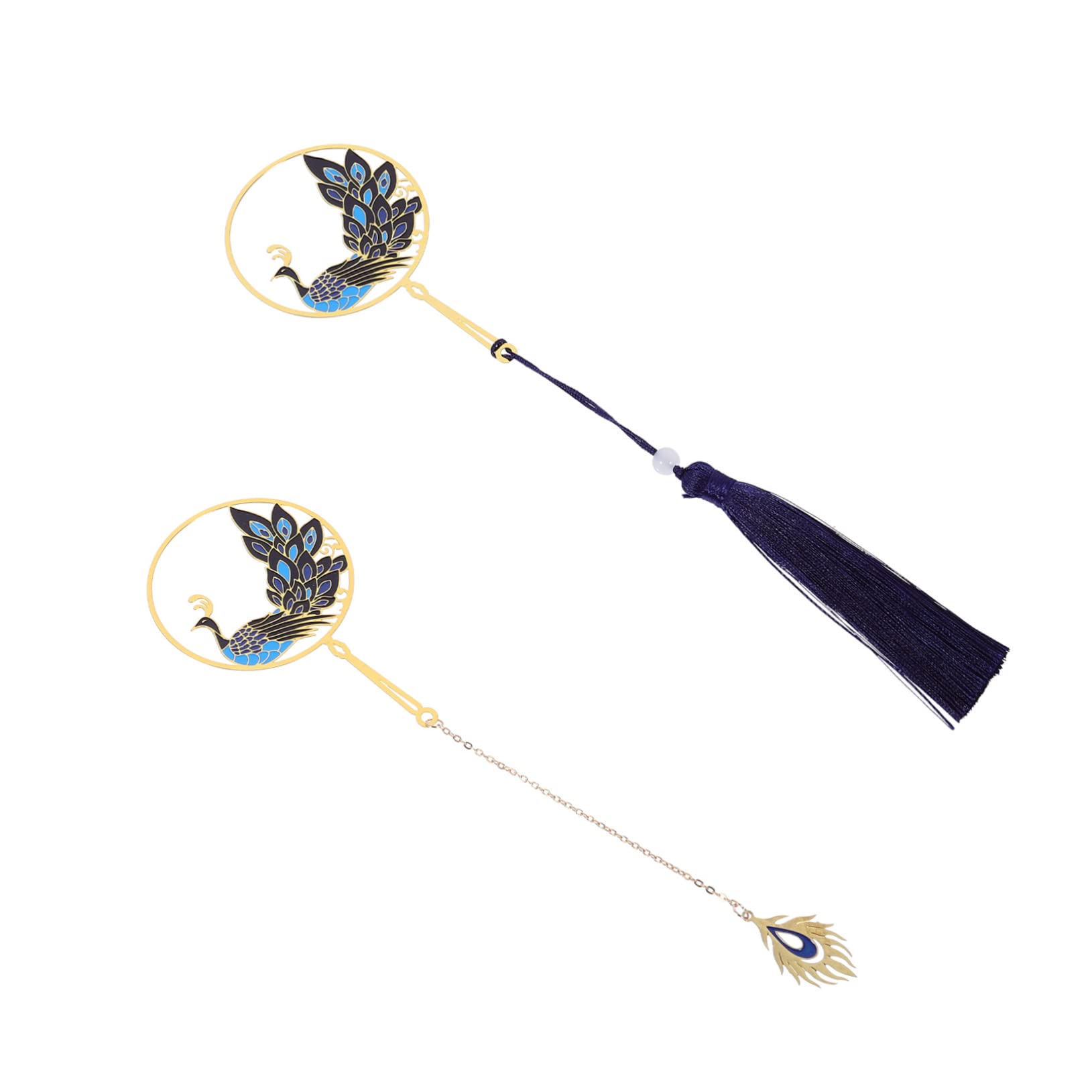 SHINEOFI 6piezas Marcadores De Página De Metal Hollow Con Borlas y Cadenas Colgantes Elegantes y Para Lectores y