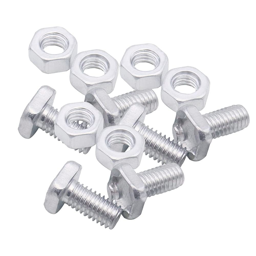 Set 20 Dadi E Bulloni In Alluminio Per Serra - Con Anello In Acciaio, Per Canali 6.5-10 Mm, Per Appendere Irrigazione E Piante