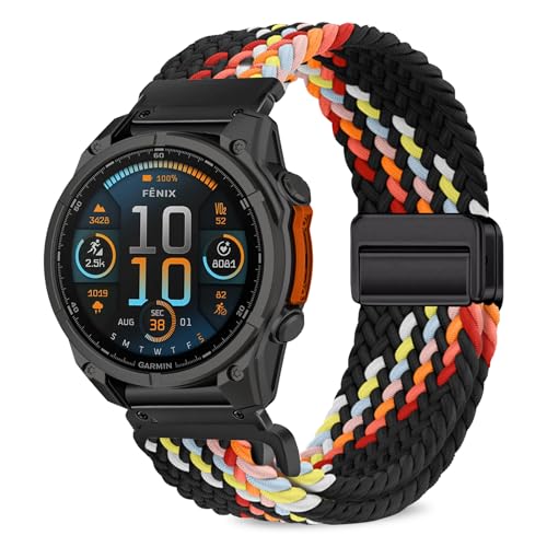 [VanHooc] Quickfit 26mm �o���h Garmin Fenix 8 /8 Pro 51mm /Quatix 8 /Tactix 8 51mm /Enduro 3 �i�C���� �N�C�b�N�t�B�b�g �u���C�f�b�h �ґg �L�k�� �}�O�l�b�g �o�b�N��