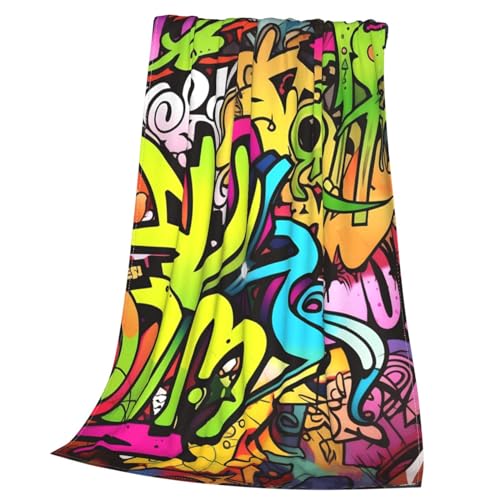 Couverture micro polaire douillette graffiti, un cocon chaud et doux