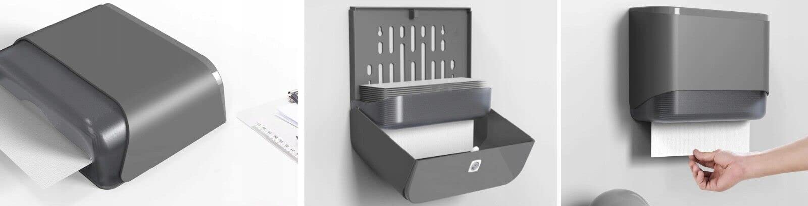 Inoverse papieren handdoeken 5000 vellen, vouwhanddoeken, papieren handdoeken 25x23 cm ZZ-vouw, papieren handdoeken voor dispenser, wegwerphanddoeken, handdoekpapier, grijs