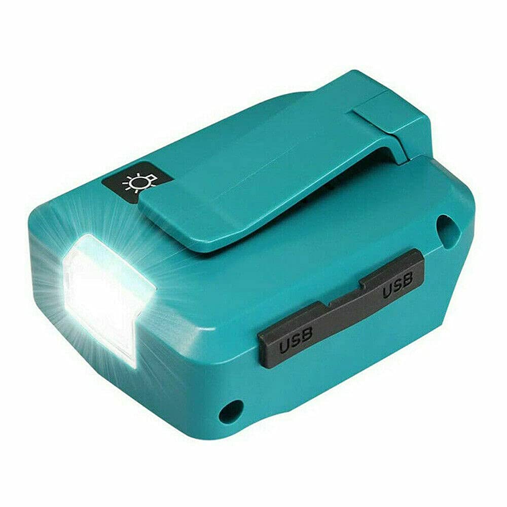JANRIReplacement ADP05 Power Source, USB Charger Adapter compatible with Makita LXT Lithium-Ion 14.4V 18V battery, Fast Charging Converter with LED Light