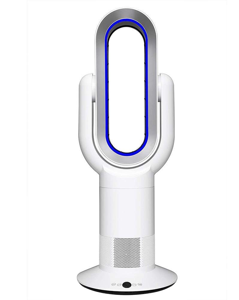 Ventilador de calefacción portátil sin aspas, ventilador de torre de 10 velocidades con control remoto, calentador de espacio y ventilador de circulación de aire para sala de estar / oficina / dormit