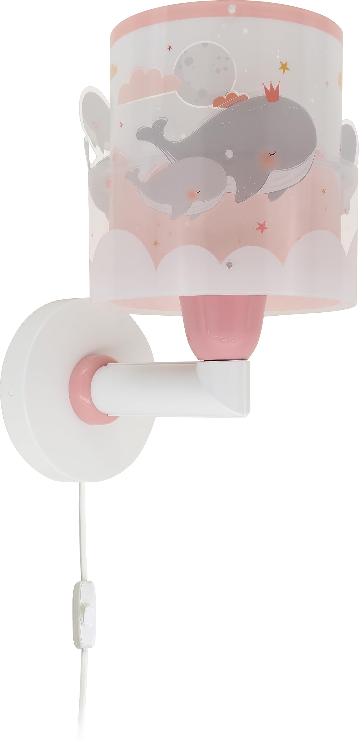 Lámpara aplique de pared infantil Ballenas Rosa animales, 15W, 61179S