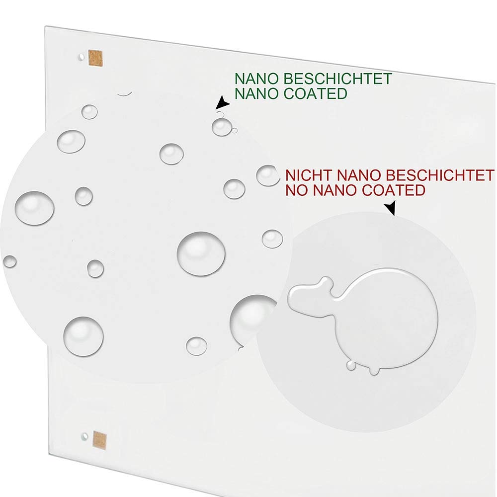 Melko®, parete da cucina in vetro, paraschizzi per piano cottura, vetro di sicurezza ESG da 6 mm, lasta trasparente 80 x 50 cm