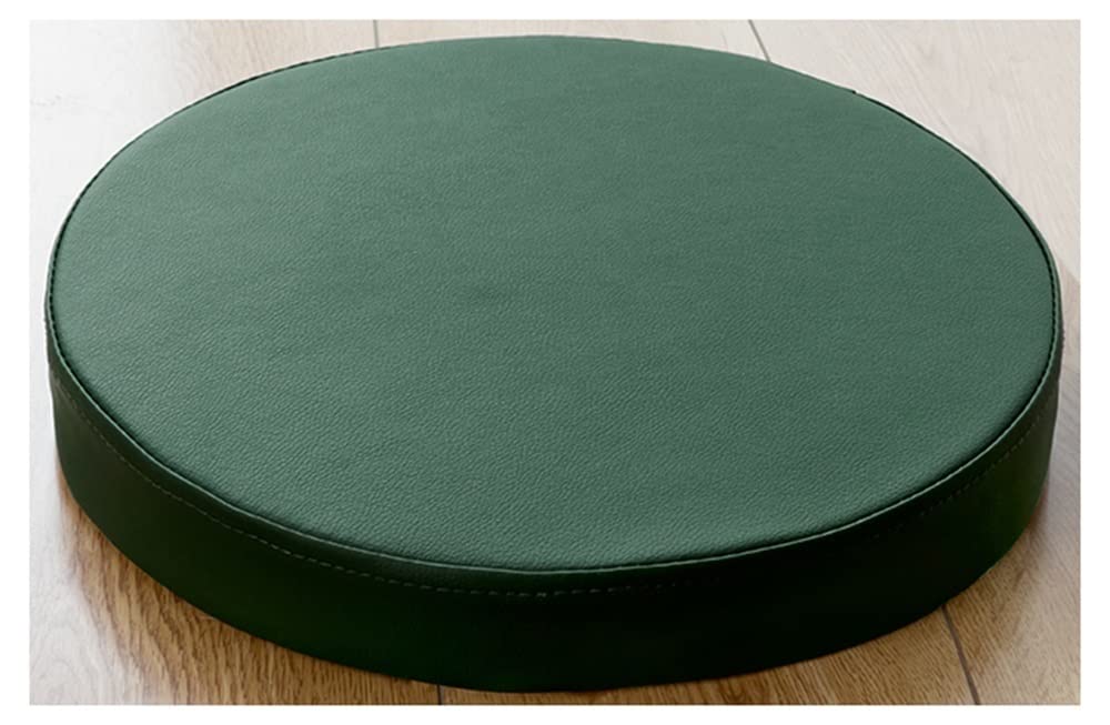 GHJL Round Thick Seat Cushion, Leather Floor Cushion,Waterproof Chair Cushion,Japanese Round Cushion For Living Room Bedroom Patio Tatami (Color : Green, Size : 45 * 45 * 8CM)