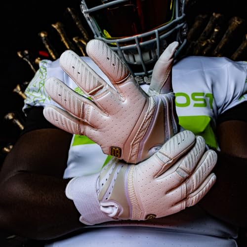 Grip Boost Big Skill 2.0 Adult Lineman Football Gloves (White/Gold, Medium) - image 6