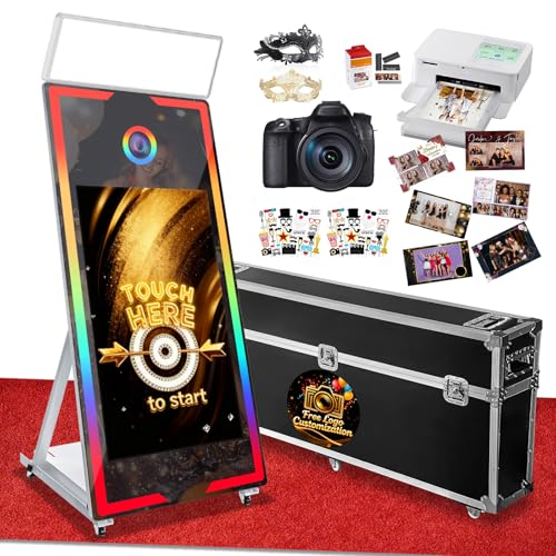 Magic Mirror Photo Booth, 65'' Mirror Photo Booth with Camera