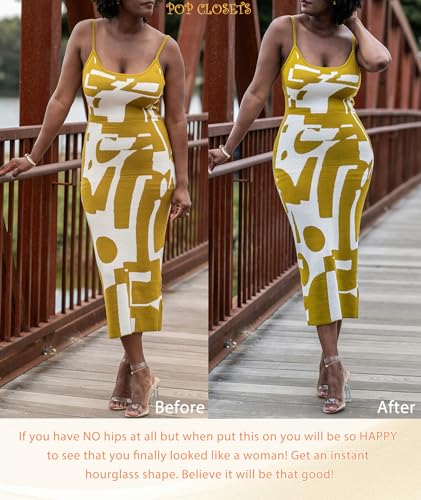 POP CLOSETS Women Hip Padded Booty Lifter Shapewear Thicker Enhancer Removable 4 Pads Control Panty for Bigger Butt2