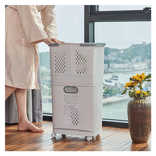 Panier à linge pour toilettes compact résolvant le manque de place au sol