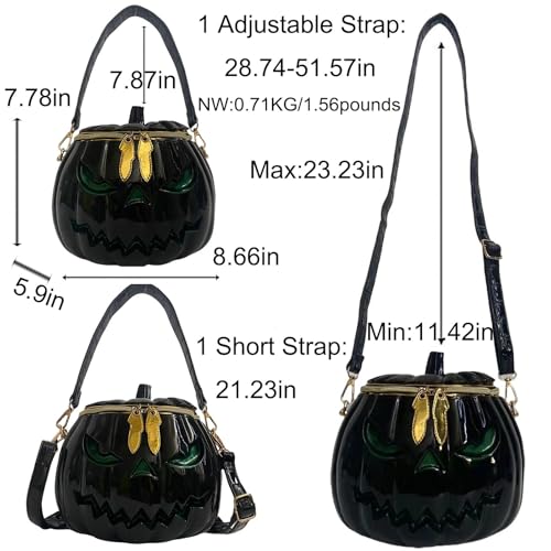 Image of Men and Women PVC Pumpkin Shaped Crossbody Shoulder Bag Handbag Halloween Pumpkin Purse