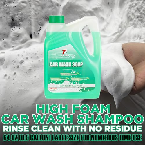 Image of Tool Daily Short Pressure Washer Gun with Foam Cannon, Car Wash Soap 64 Oz, 5 Power Washer Nozzle Tips, 1 /4 Inch Quick Connect