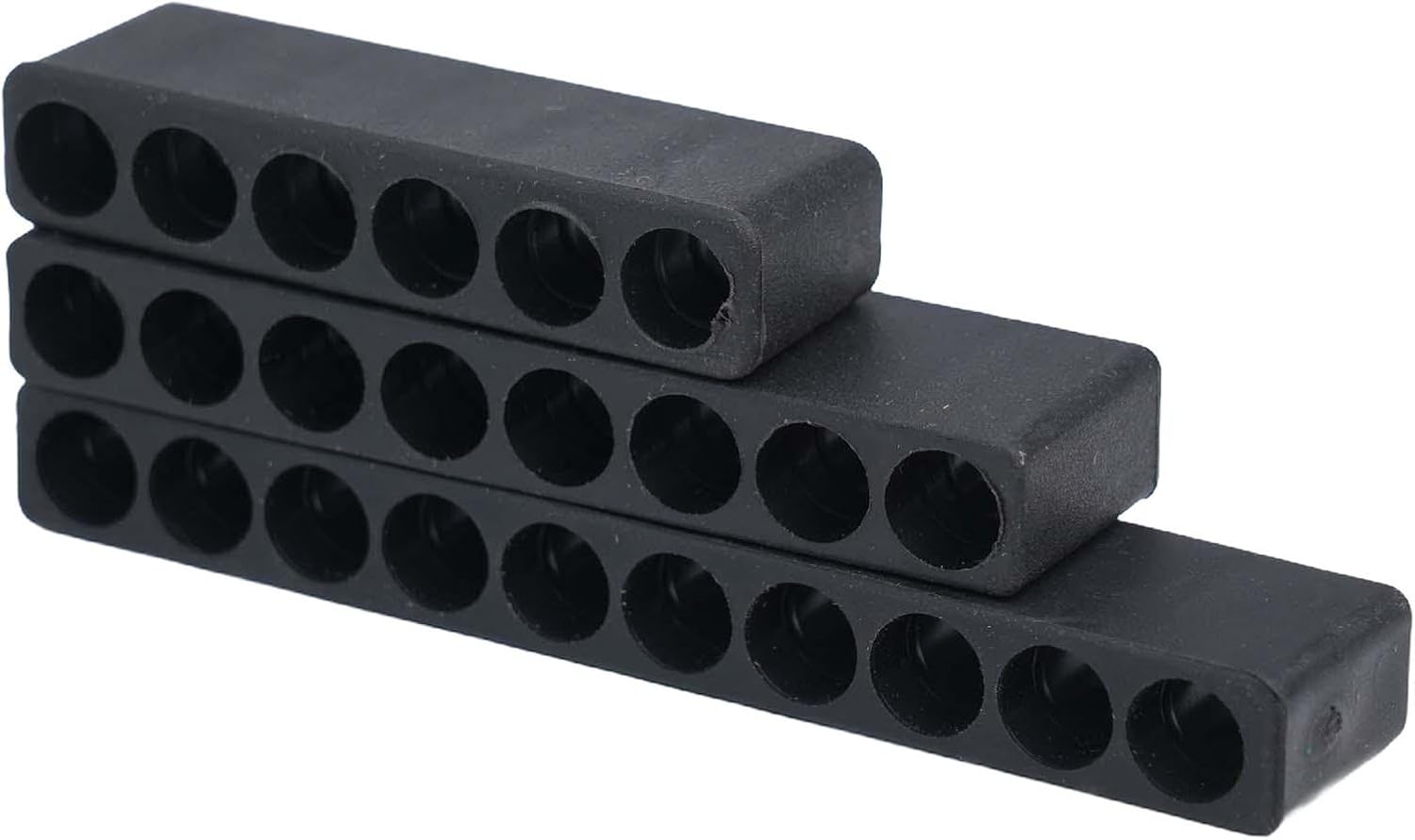 Screwdriver Bit Holder Storage Case Hex Shank Bits – 3-Piece Set with 6/8/10-Hole Organizers, Compact Tool Organizer Workshop & DIY (Black)