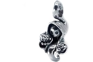 Ghost Skull Halloween Sterling Silver Dangle Charm Pendant