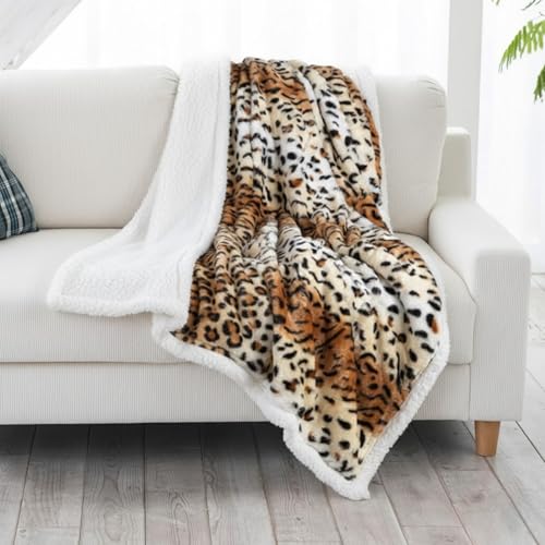 Lavish Home Fleece Sherpa Throw Blanket - Ultra Soft Plush Bed, Sofa or Couch 50