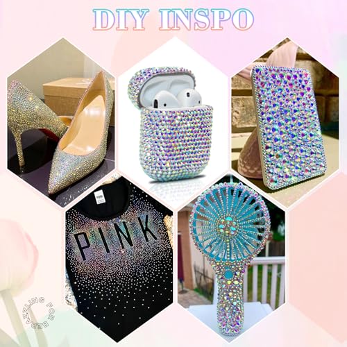 30000Pcs Resin AB Rhinestones for Bedazzling Crafting with b7000 Jewelry Glue, Bulk Flatback Gems Bedazzler Kit for Crafts Clothes Shoes Fabric Nail Diamond Art, Assorted Size 2/3/4/5/6mm