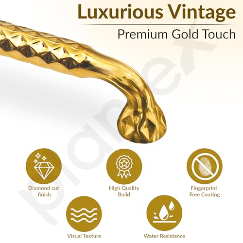 Image of Plantex Cabinet Handle /Kitchen Cabinet Door Handle /Wardrobe /224 mm Cupboard Handle /Door Pull-Push Handle for Home /Office - Pack of 2 (Gold)