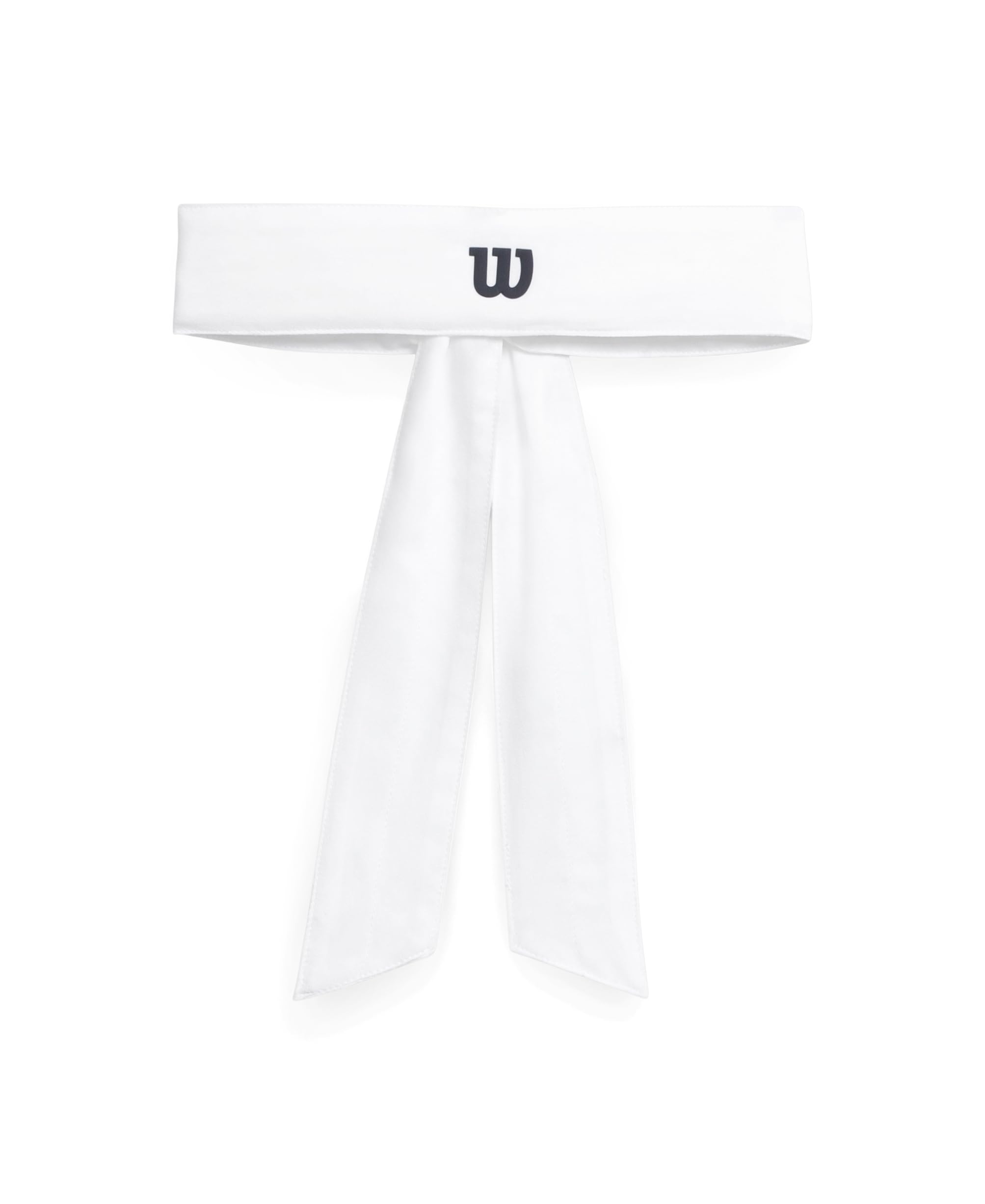 Wilson Tie Headband, For High-Energy Performance and Sweat Control, With an Adjustable Fit and Extended Length, Colour: Bright White, Size: One Size