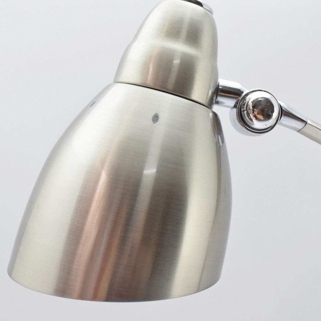 Tischleuchte Schwinge Metall Tischlampe 7 Watt Einstellbare DREI Farben Arbeitslampe Student Office Leselampe Augenschutz Tischlampe Nachttischlampe (Color : Silver)