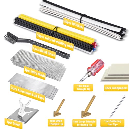 Image of 150W 3 IN 1 Plastic Welding Kit With 3-Speed Temperature Control | Professional Plastic Welder Tool With 3 Tips, 70pcs Welding Rods, Portable Plastic Weid Kit For Car Bumpe /Toys /Kayak Repairs