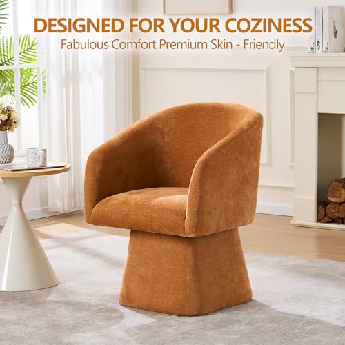 Sillón giratorio moderno plegable naranja miniatura 3