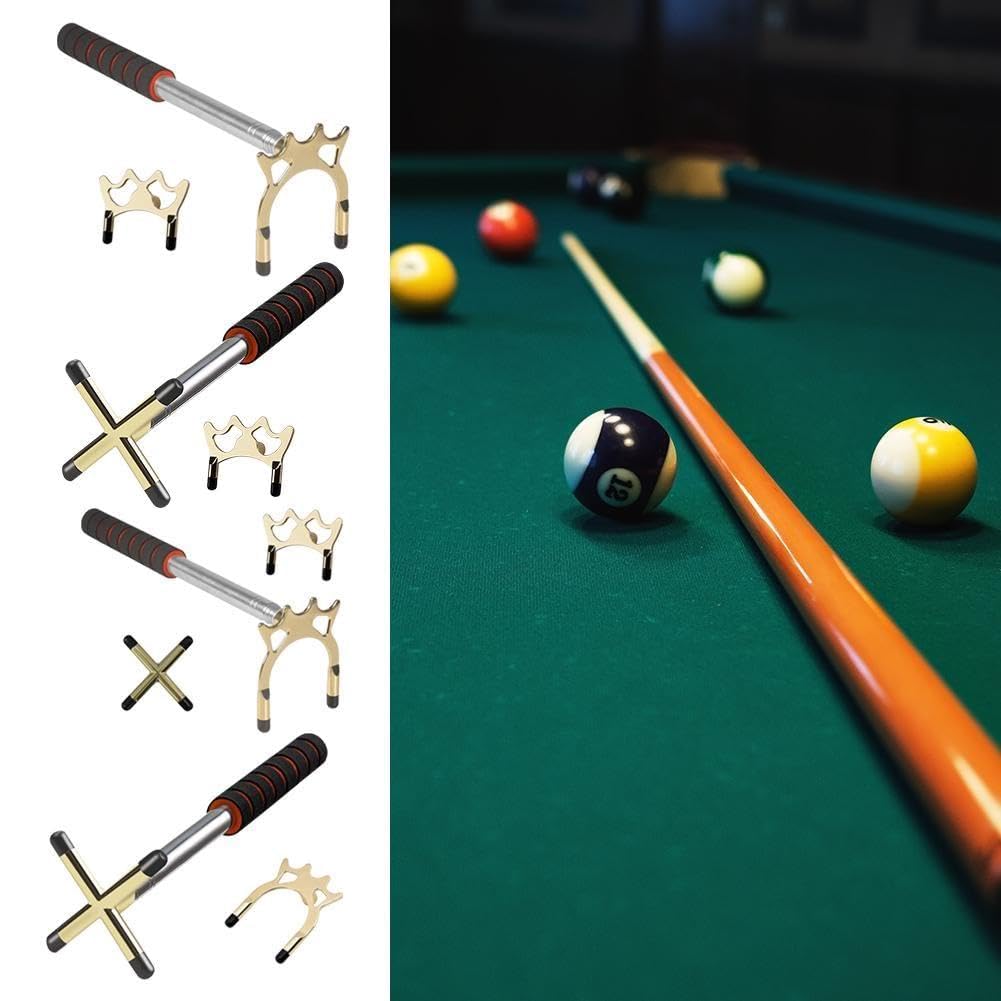 Tête Laiton Qualité Pont De Queue De Billard Rétractable Angeer - Tête Laiton, Extension 35-150cm, Snooker/Compétition Pont Billard Amovible