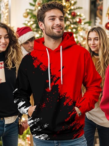 SANKILL Graphic Hoodies for Men Funny Novelty Pullover Sweatshirt Xmas Gifts Black red Anime Hoodie Cool Designs Rapper - Image 5