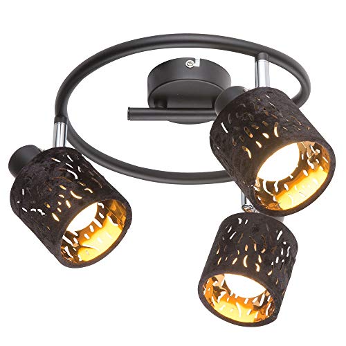 Globo Spotlight de metal negro: foco de techo para iluminación interior moderna