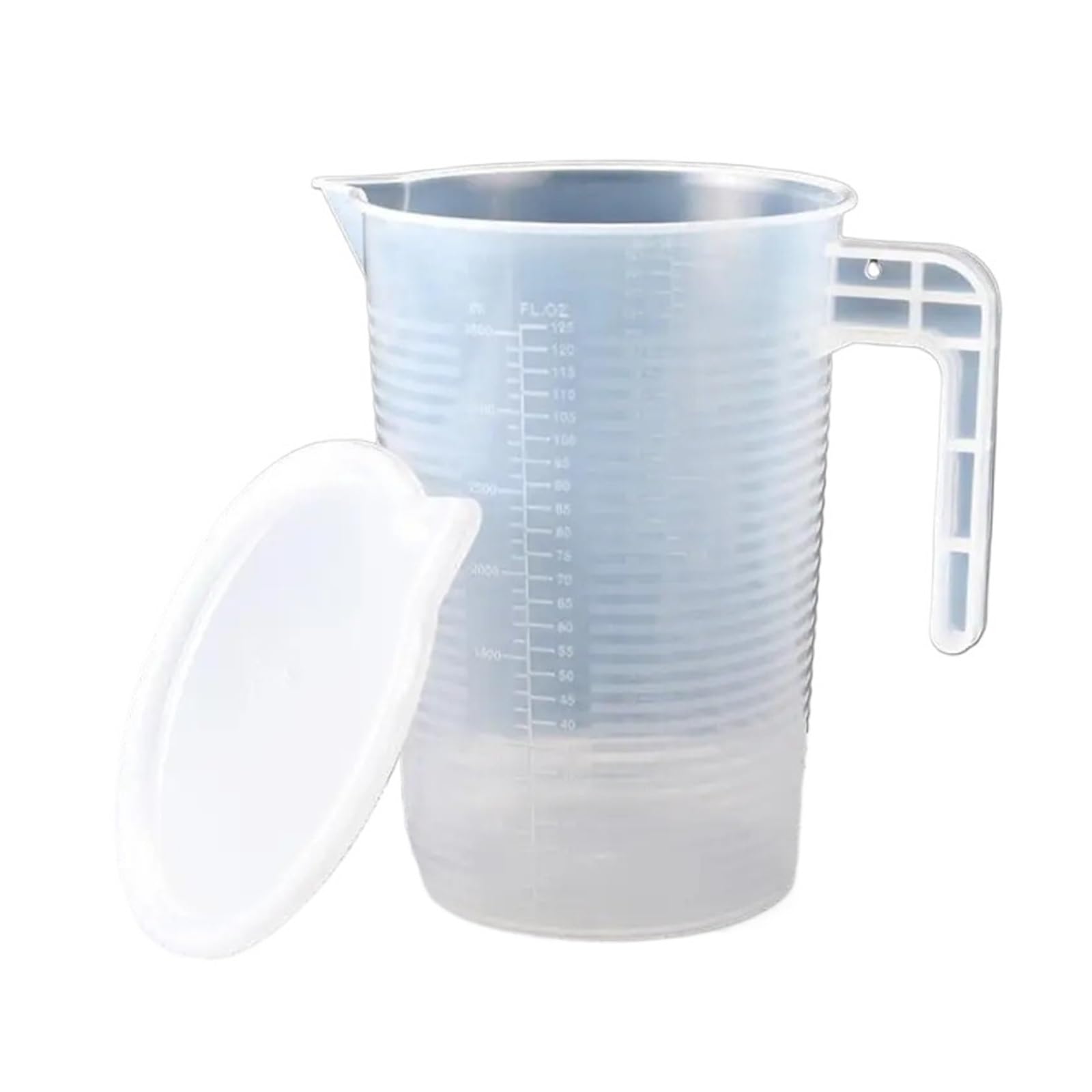 Vaso medidor de plástico con tapa, vaso medidor transparente for mediciones precisas, 5000/3500/2000/1000/500/250/100ml(3500ml)