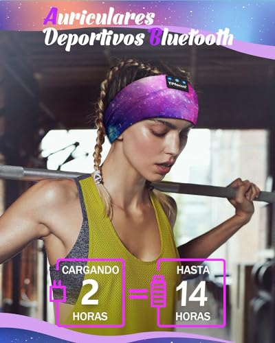 TPfocus Sleep Headphone Headband Bluetooth Soft Headphones for Sleeping, Purple - Starry Night - Image 2