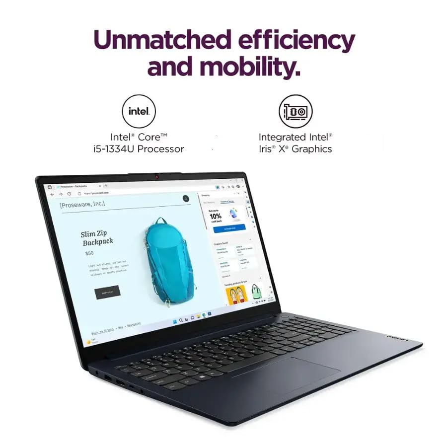 Image of Lenovo - IdeaPad 1i 15.6 inch FHD Touch Laptop - Intel Core i5-1334U -16GB Memory with 1TB SSD - Win11Pro Office Lifetime License - WiFi6 Webcam Bluetooth - Abyss Blue - with 2TB USB Drive, W /GaLiMu