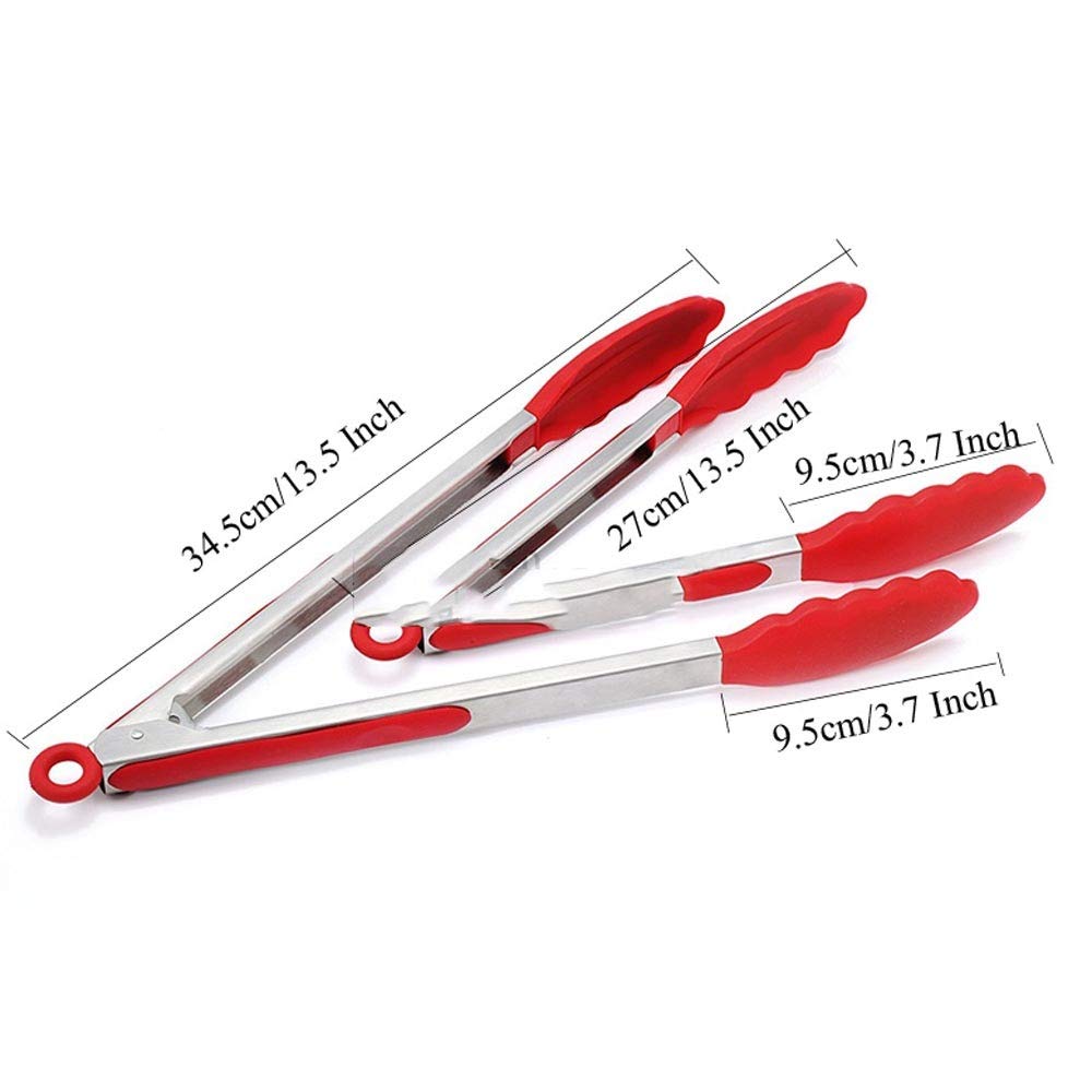RajoNN Pinzas de Silicona para Barbacoa, Pinzas para Servir Ensalada, Pinzas de Cocina antiadherentes para Barbacoa y Barbacoa