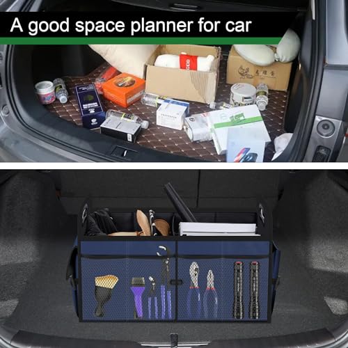 Image of Femuar Car Trunk Organizer,Car Storage Organizer with 72L Large Capacity Waterproof Collapsible and 11 Pockets,Trunk Organizer for Car Suv /Jeep /Sedan, Large Size,Blue