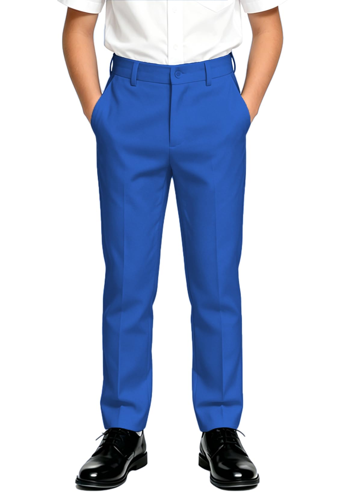 DHTS Boys Dress Pants Slim Fit Uniform Pants for Toddler Teens Trousers
