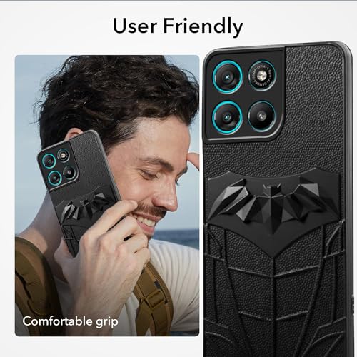 Image of Amazon Brand - Solimo Back Cover for Moto G67 Power 5G | 3D Silicon with Cloth | Shockproof | Stylish Bumper Case (Black)