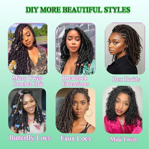 Afro Kinkys Bulk Human Hair 14 inch 30g unprocessed Human Hair for Braiding Hair Afro Kinky braids human hair Dreadlocks Extensions Loc Repair Twist Braiding Double Drawn Natural Black - Image 5