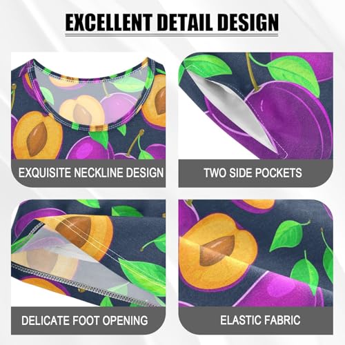 Cartoon Leaves Pajama Set Short Sleeve Summer Pajamas Sleepwear Nightwear Set Cotton 5Y4