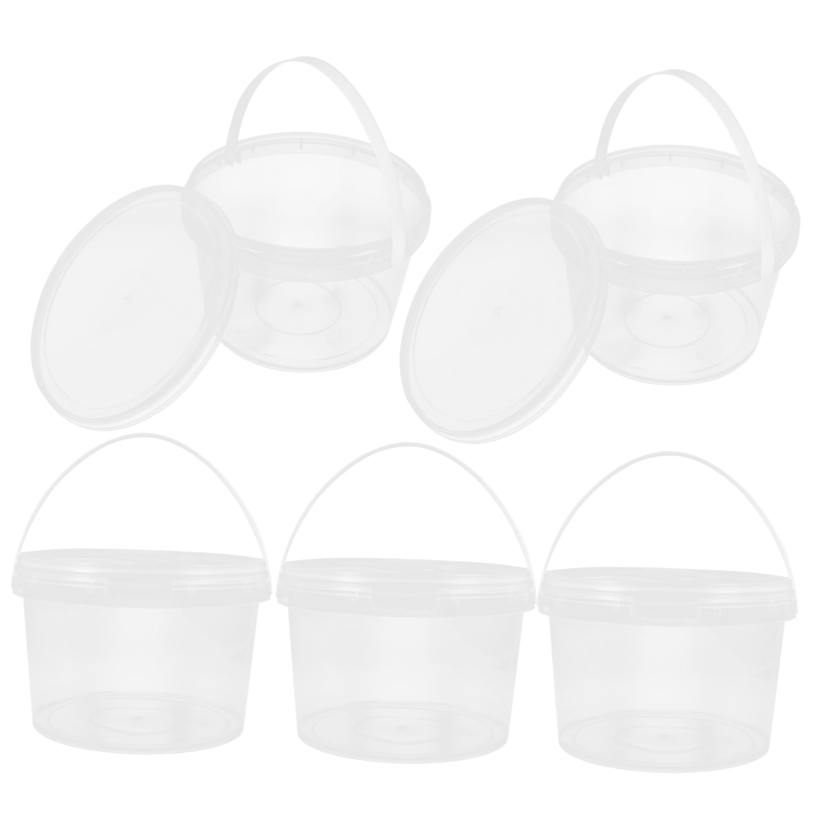 LIFKOME 8Pcs juice bucket ice cream containers transparent bucket round tub crayfish lobster freezer containers ice bucket cold drink bucket reusable lobster containers
