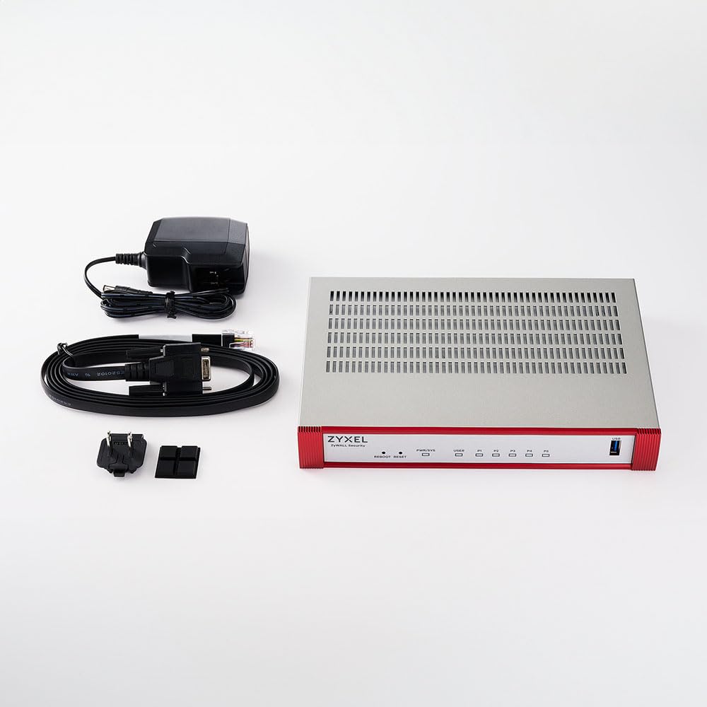 Zyxel USGFLEX50H ZyWALL Firewall di Sicurezza Informatica ad Alta Velocità | Solo Hardware | Fino a 25 Utenti | Nebula Cloud | 5x Porte Gigabit, 2 Gbps SPI Throughput, Senza Ventola, Porta Console RJ-45, IPSec/SSL VPN, IPS, Anti-Malware