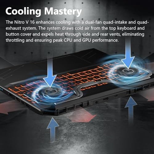 Image of acer Nitro V16 Gaming Laptop - 16 inch 165Hz WUXGA Display, AMD Ryzen 7-8845HS, NVIDIA GeForce RTX 4060, 64 GB DDR5 RAM, 2 TB SSD, Microsoft Office Lifetime & Windows 11 Pro, w /cefesfy Accessories
