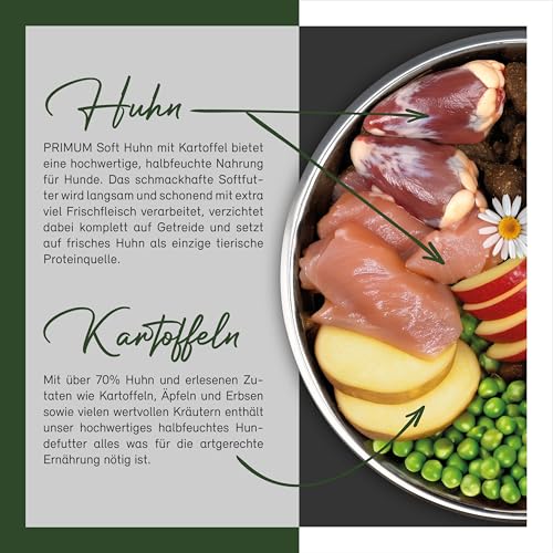 Primum - Soft Huhn Maxi mit Kartoffel - 5 kg - Halbfeuchtes Hundefutter - Getreidefreies Trockenfutter - Hoher Fleischanteil - Optimal verdaulich