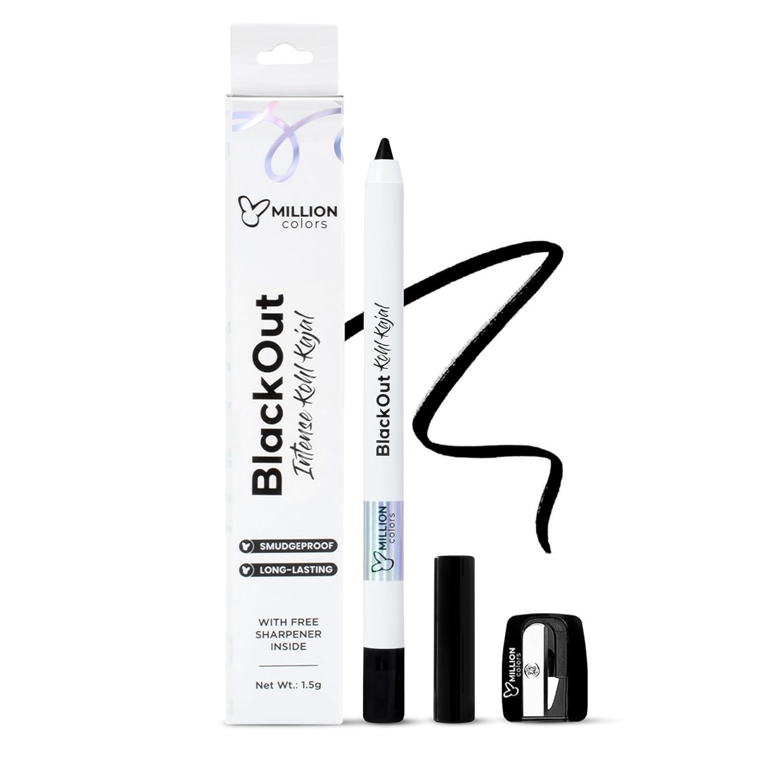 Waterproof Blackout Kohl Kajal | Infused with Chamomile and Almond Oil | Smudge Proof & Long-Lasting | One Swipe Application - Rich Color Payoff | Stays Upto 24HR-image-20