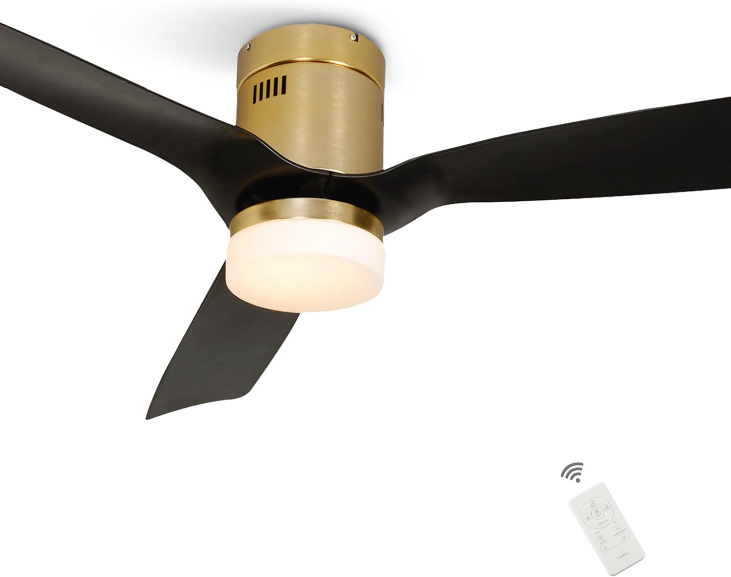 SMAAIR 52 Inch Smart Ceiling Fans with Lights and Remote, 10-speed Reversible DC Motor Works with Remote Control/Alexa/Google Assistant/Siri Shortcuts (52 Inch, Gold/Black)