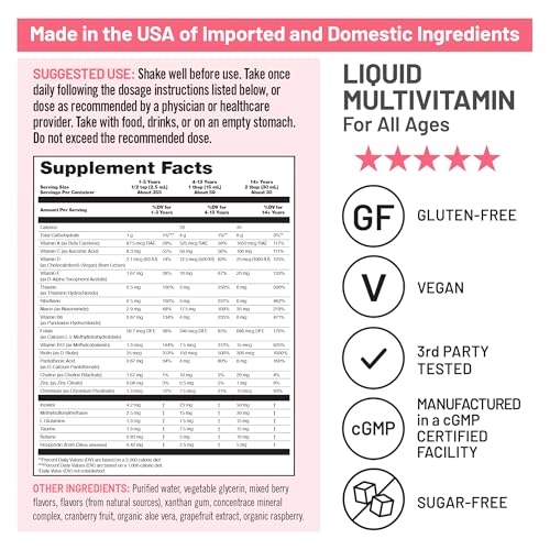 NatureWise Liquid Multivitamin for Women, Men of All Ages - Sugar Free, Vegan - Vitamins for Energy Levels, Beauty, Immune Health with Methylated B12 & Folate - Non-GMO - 30 fl oz(887 mL) - image 4